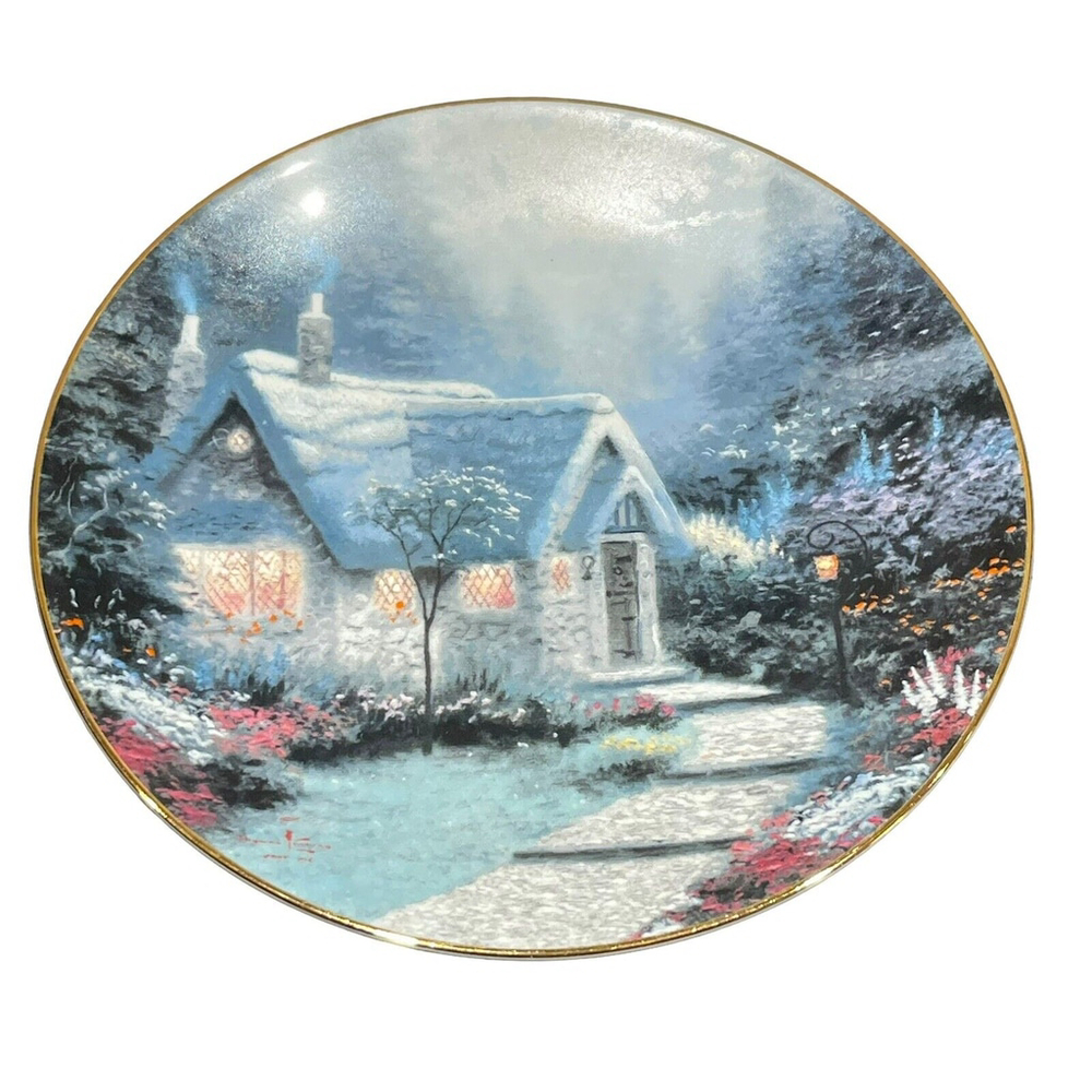 1991 Knowles Cedar Nook Cottage by Thomas Kinkade 8.5" Collector Plate Numbered